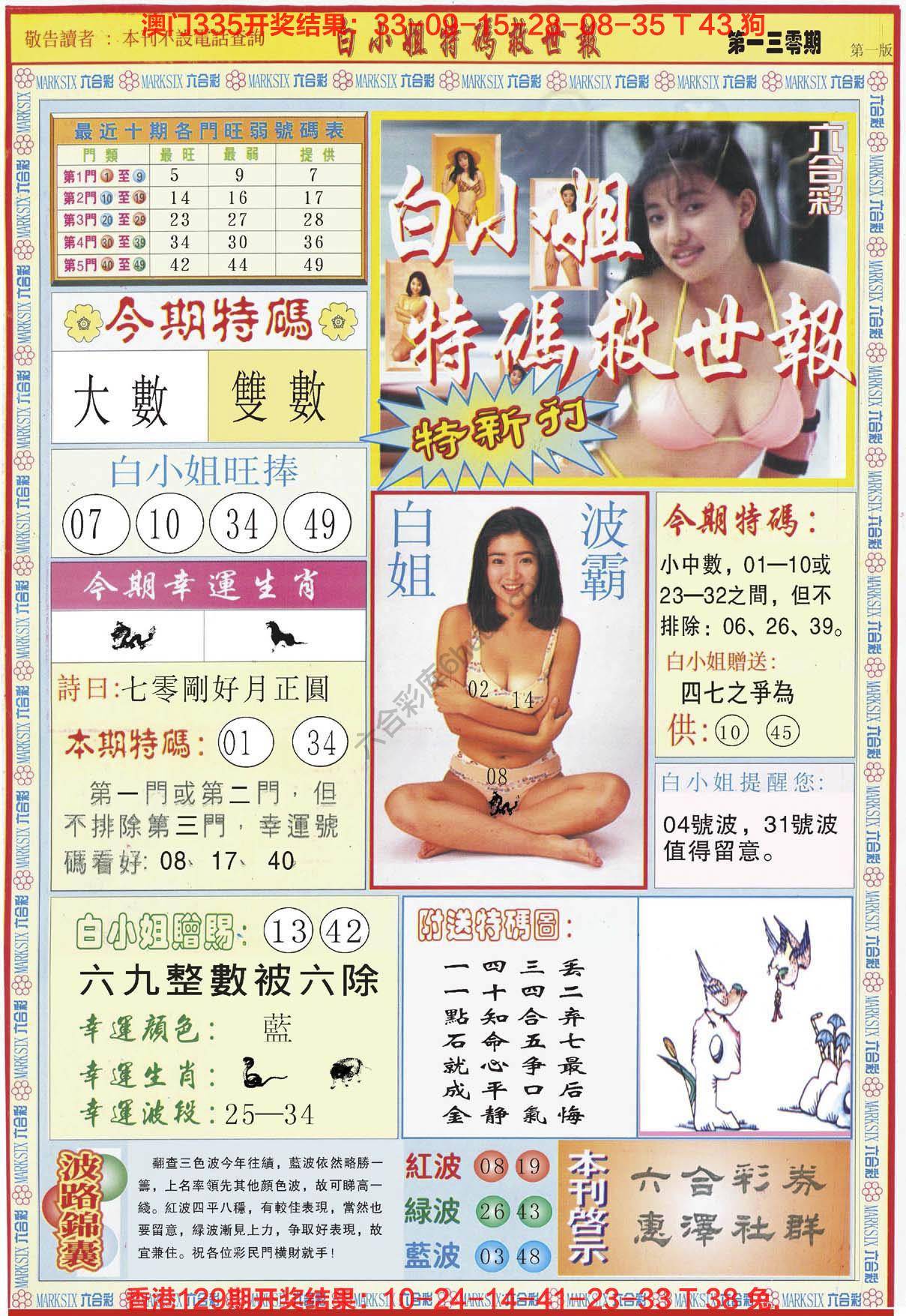 六合彩心水图库10|白小姐新特刊 六合彩心水图库10|白小姐新特刊
