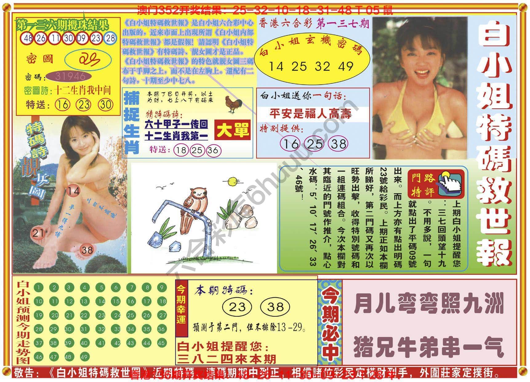 六合彩心水图库7｜白小姐特码救世报