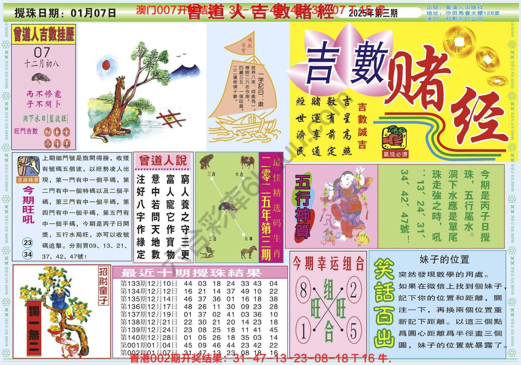 六合彩心水图库5｜曾道人吉数赌经