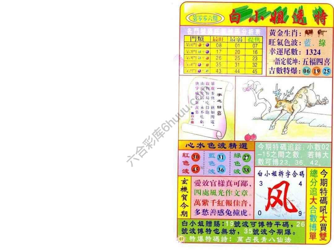 六合彩心水图库15|白小姐透特 六合彩心水图库15|白小姐透特