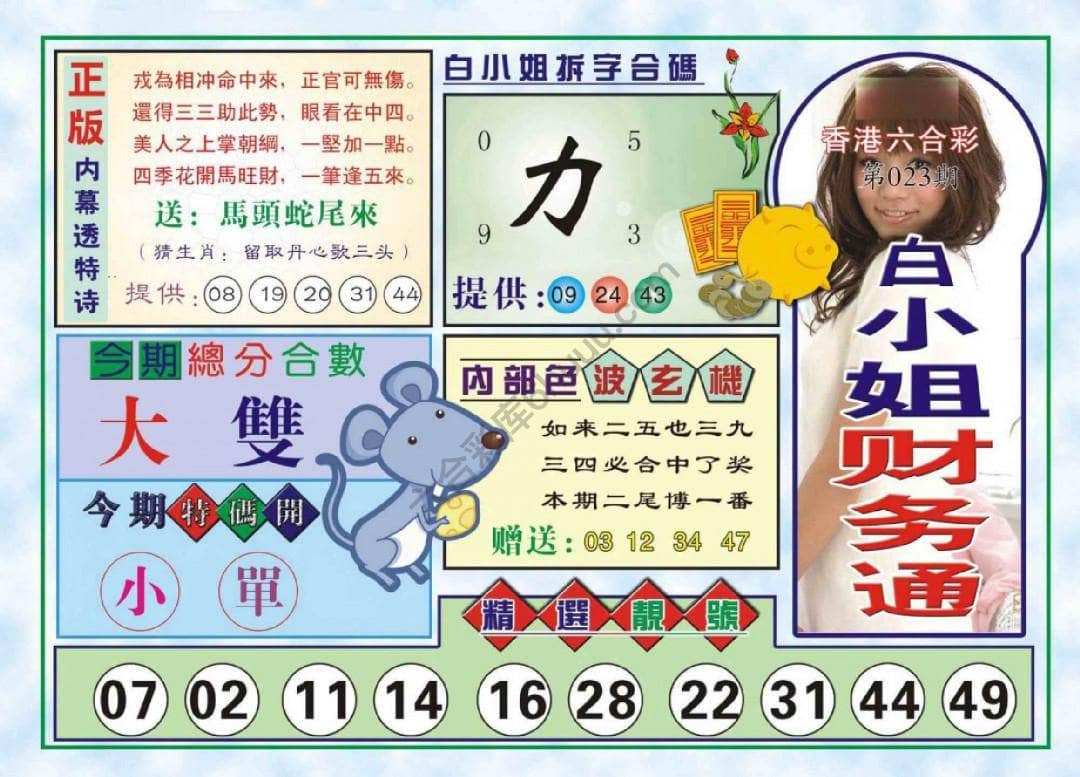 六合彩心水图库15｜白小姐财务通