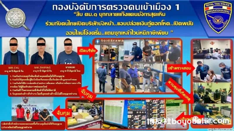 泰国警方捣毁网络赌博和高利贷团伙,逮捕中泰主谋在内13人
泰国警方捣毁网络赌博和高利贷团伙,逮捕中泰主谋在内13人